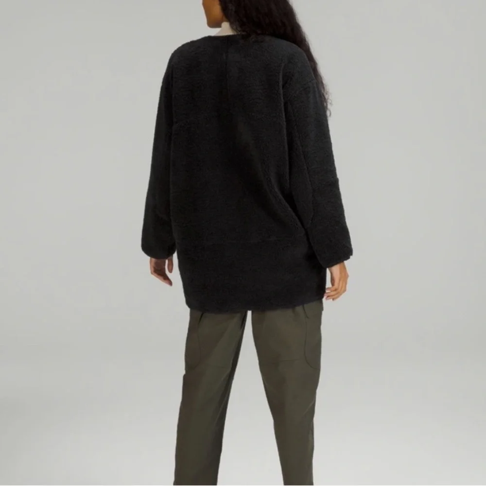 Lululemon Collarless Textured Fleece Full Zip Jacket Black